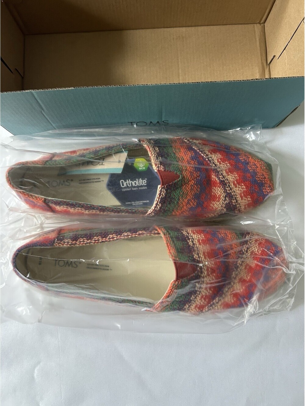 TOMS Alpargata Rope Espadrille Multicolor Global Stripe Flats NWT Womens 10